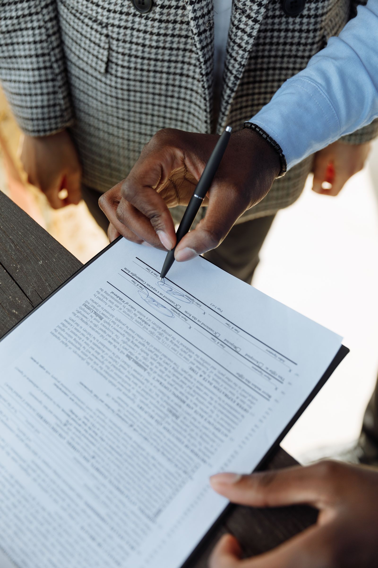 Signing a legal contract